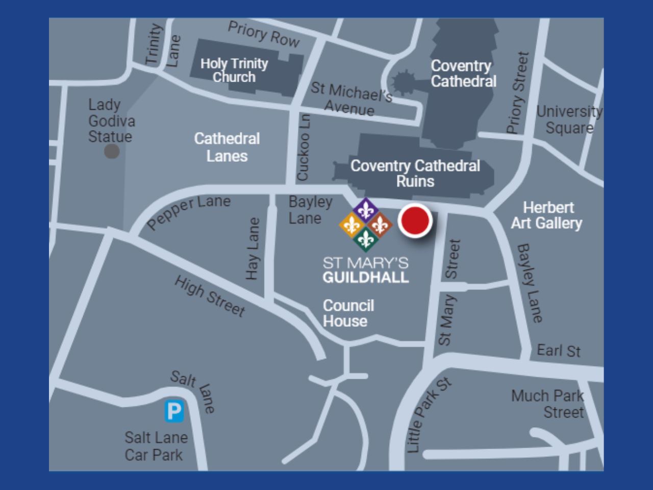 Image of a map of Coventry city centre.  